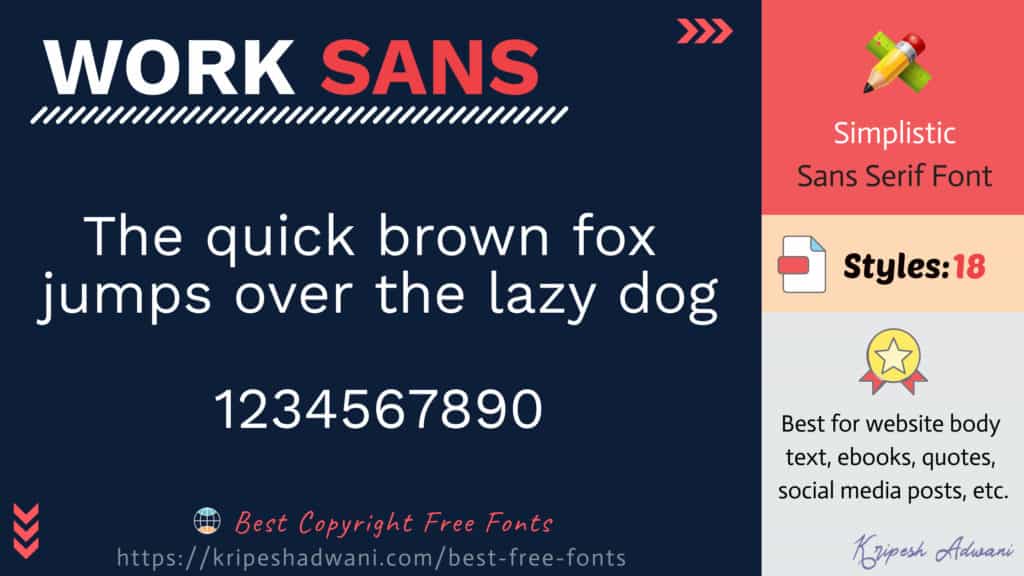 Best Copyright Free Fonts (2026) - Download Free Fonts For Commercial Use 25 Work-Sans-free-font