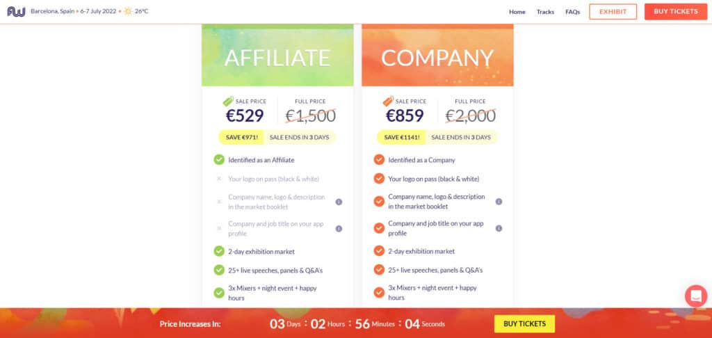 Affiliate World Conference Dubai (2022) Review - Should You Go? 4 AWC Europe Pricing