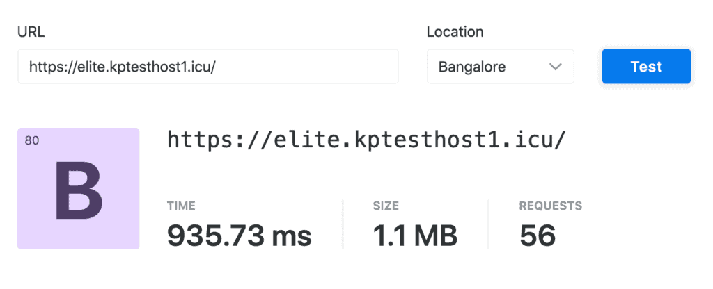 Elite Cloud (Enterprise plan) Speed Test