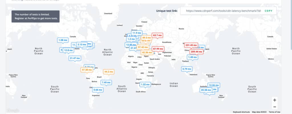 Latency Test - Cloudflare Free Version