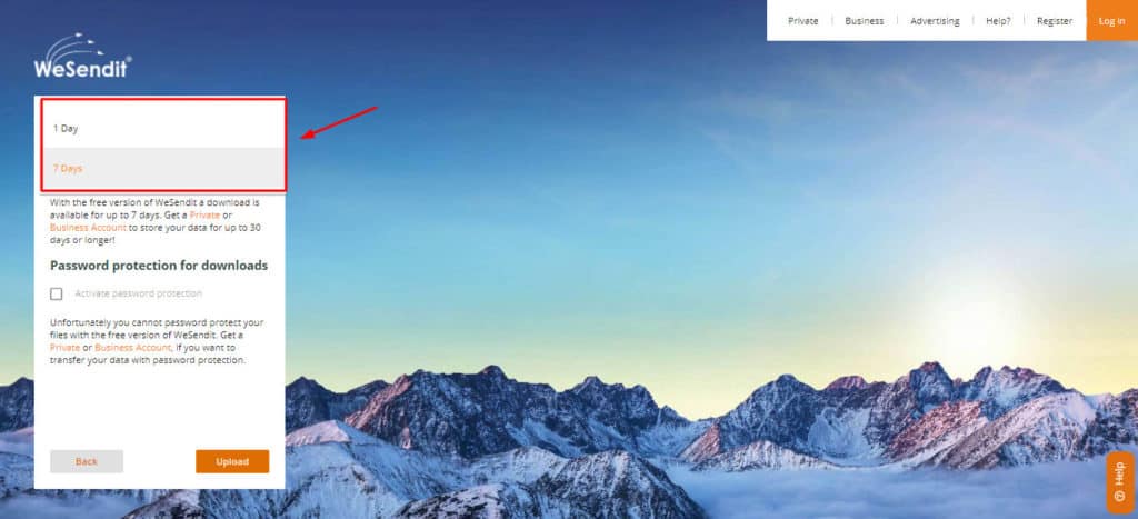 Link expiry on WeSendIt