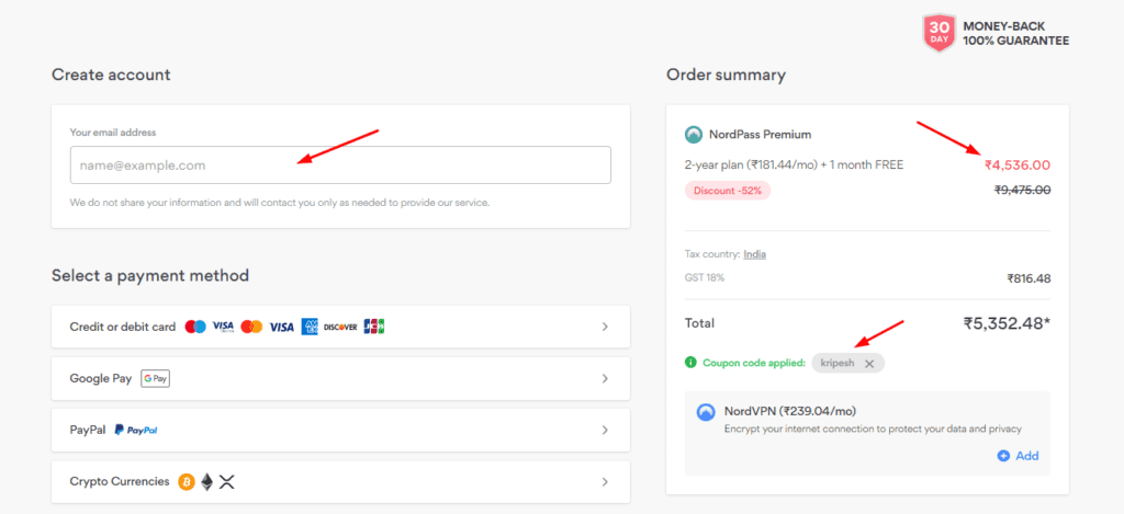 NordPass Coupon Code (2025) & Discounts 4 NordPass payment process