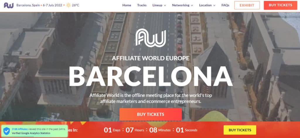 Affiliate World Barcelona (July 2022) - Top Affiliate Marketing Conference in Europe 2 Affiliate World Barcelona