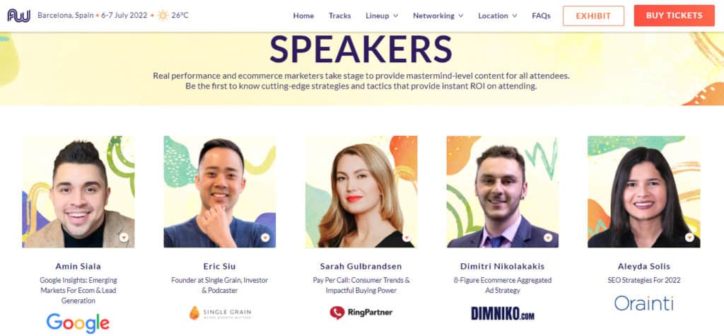 Affiliate World Barcelona (July 2022) - Top Affiliate Marketing Conference in Europe 4 Affiliate World Barcelona Speakers list