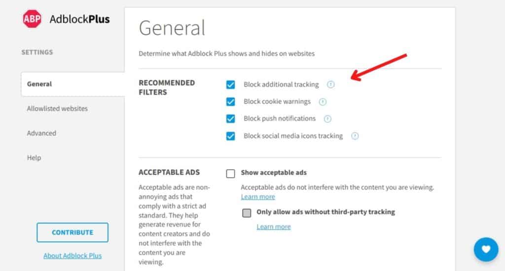 AdBlock Plus advanced blocking