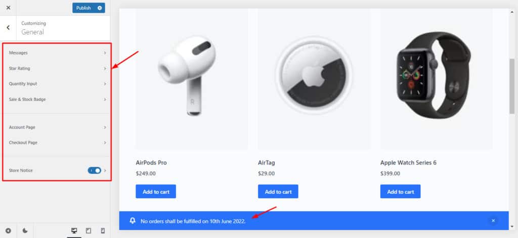 Blocksy eCommerce features