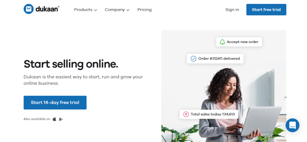 Dukaan App Review (2026) - Cheap Shopify Alternative 1 Dukaan homepage