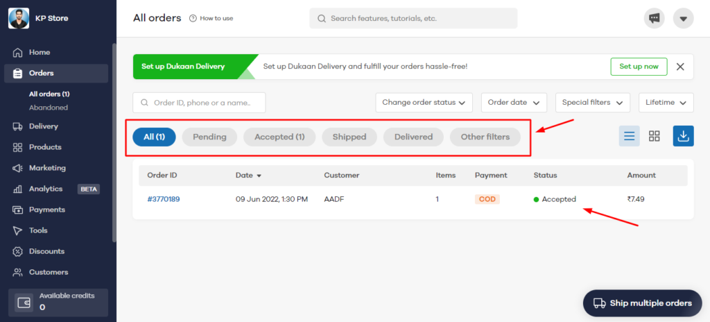 Dukaan App Review (2026) - Cheap Shopify Alternative 4 Dukaan orders