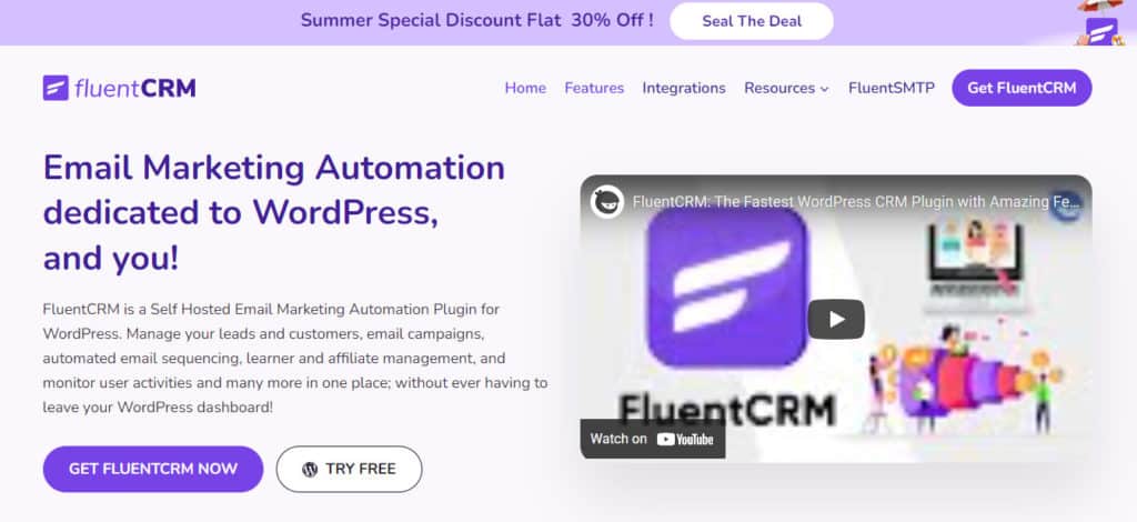 Fluent CRM website