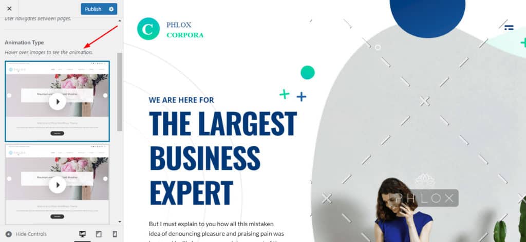 Page Animations Phlox