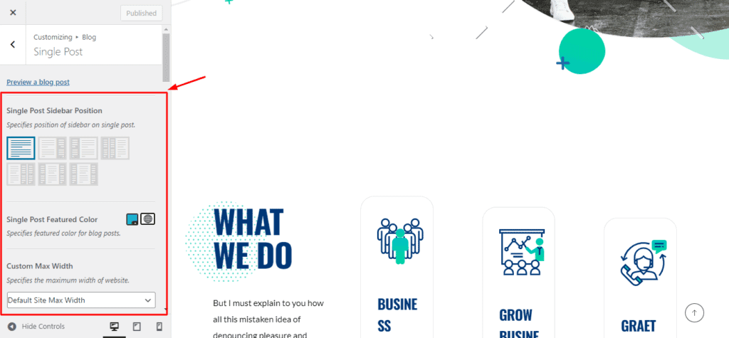 Phlox blog customization