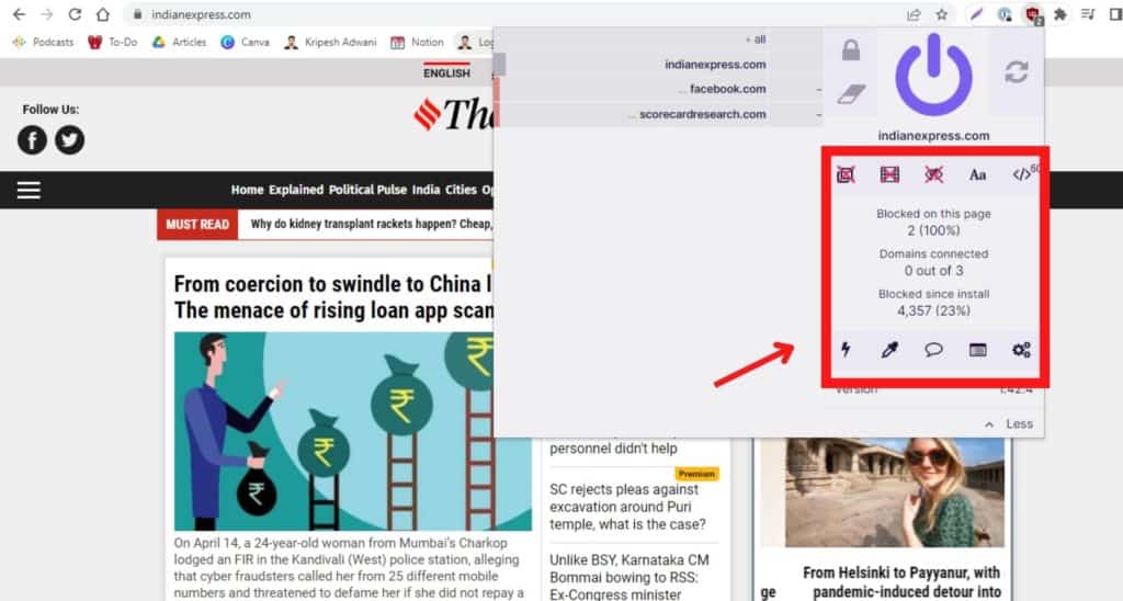 uBlock Origin Ad blocking