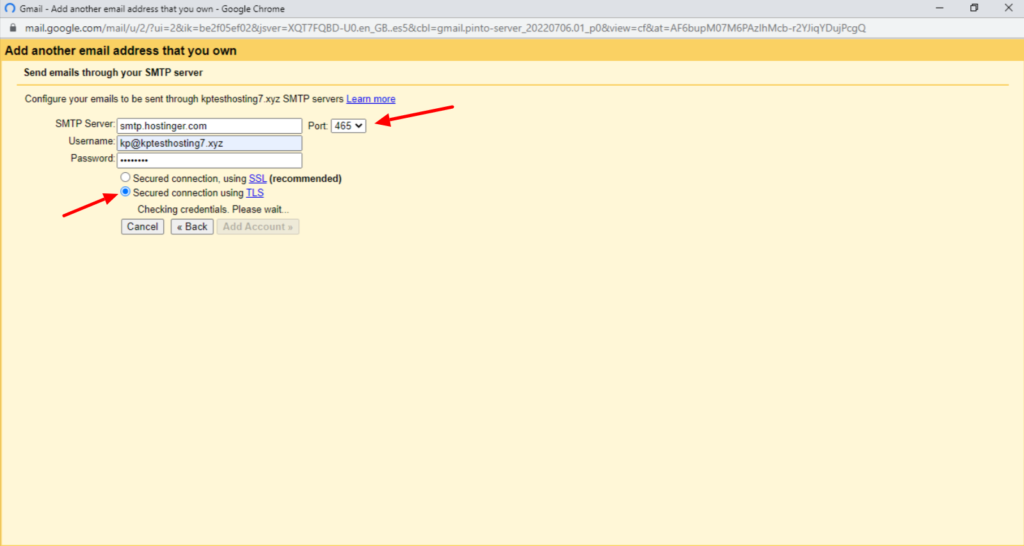 Connect Business Email to Gmail for Free (2026) - 7 Steps 9 Enter SMTP server details