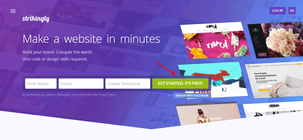 10 Best Free Website Builders (Hand-Picked For 2026) 8 Strikingly homepage