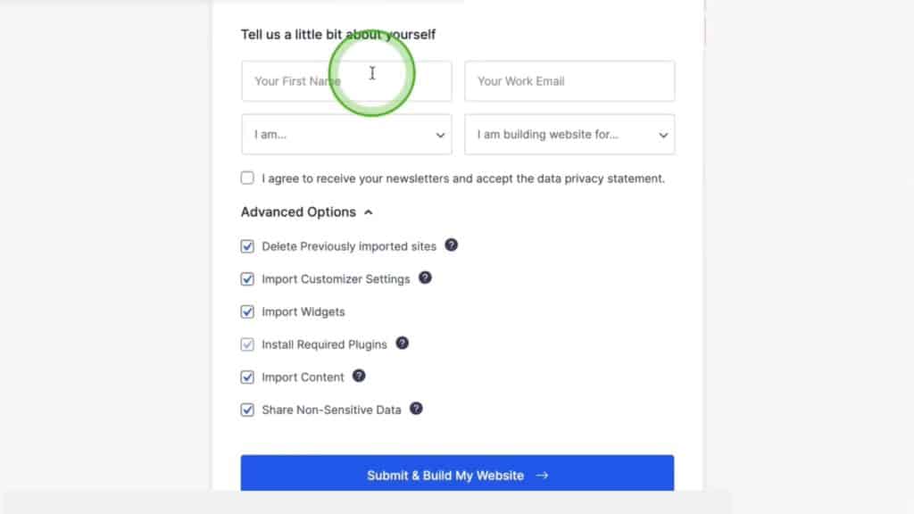 Filling import details