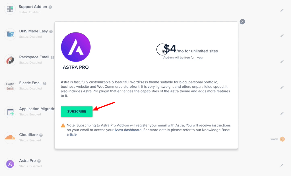 Get Astra Pro Free with Cloudways (1 Year Offer) 5 Subscribe to Astra Pro