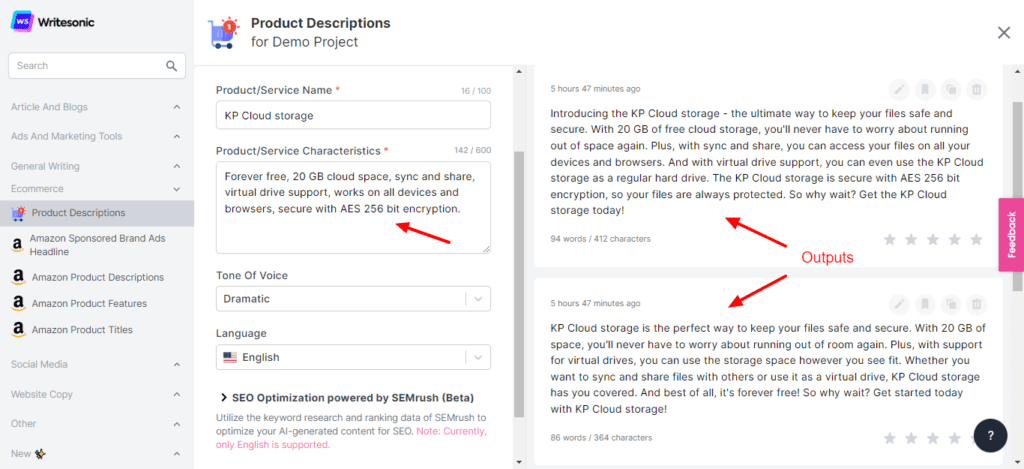 Writesonic Review (2026) - Is it Accurate & Cheap? 26 Writesonic Product Descriptions