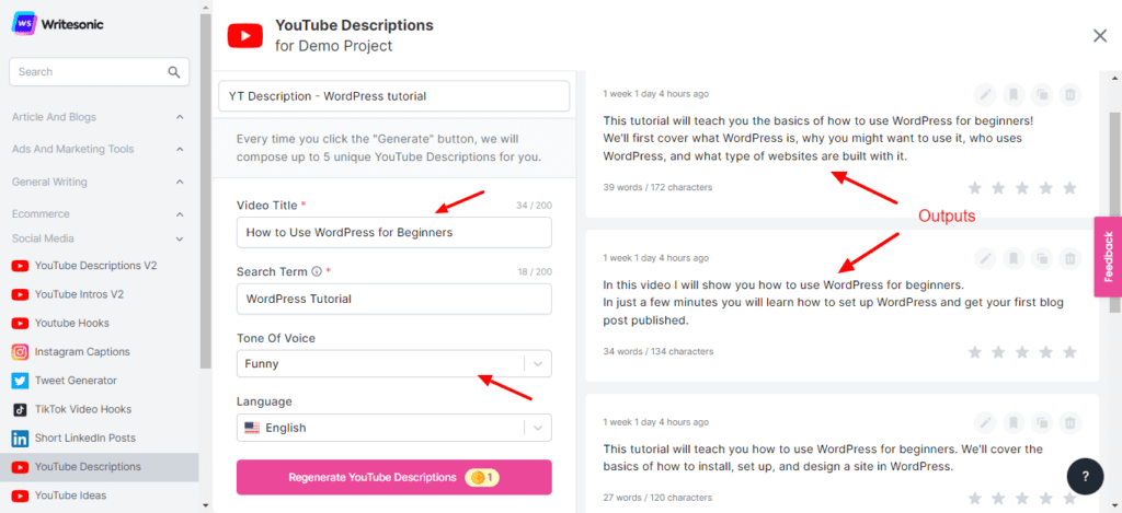Writesonic Review (2026) - Is it Accurate & Cheap? 30 Writesonic YouTube Descriptions