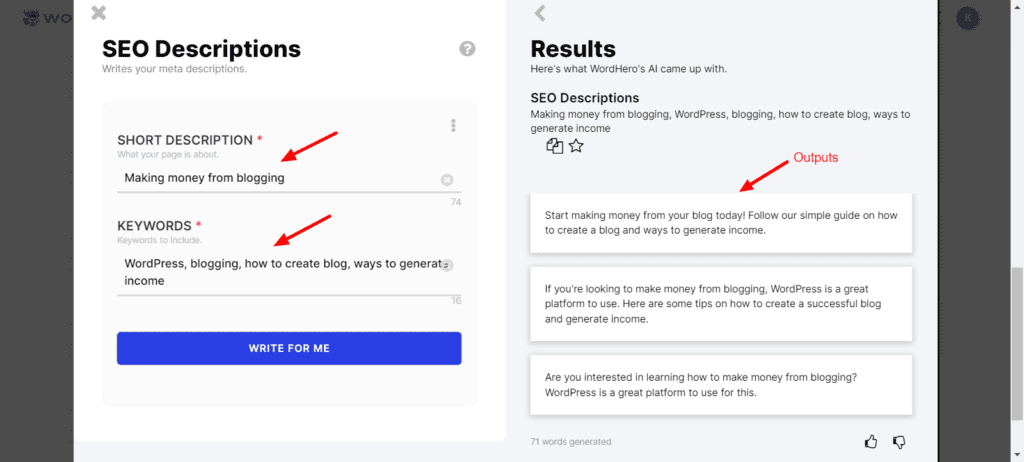 WordHero - SEO Descriptions