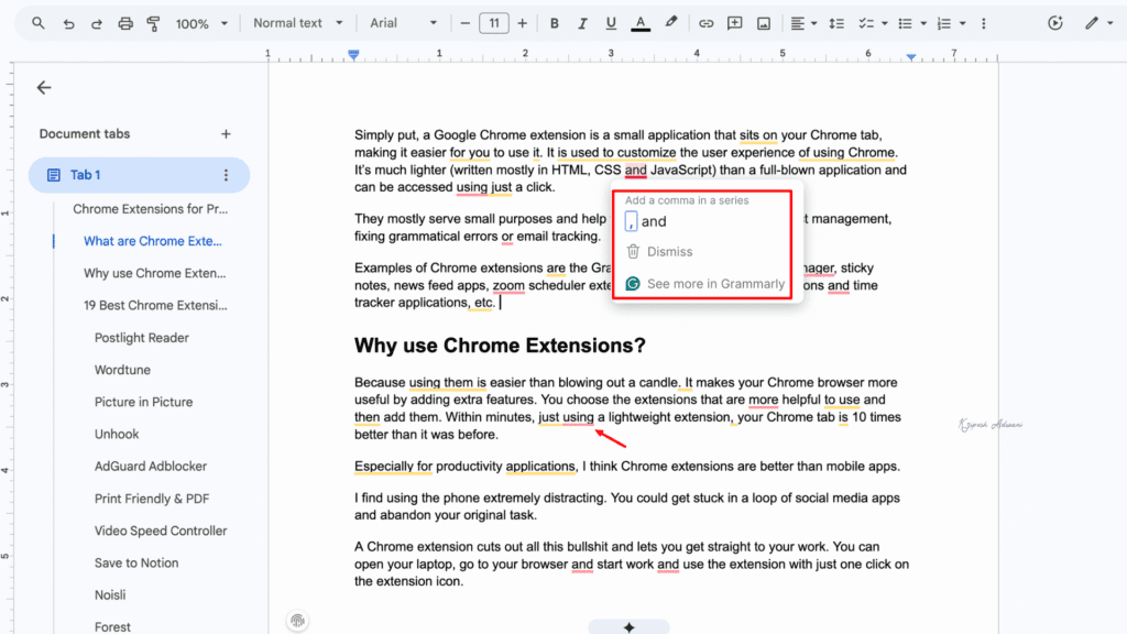 19 Best Chrome Extensions for Productivity (2026) - Get More Done 1 grammarly-chrome-extension-interface