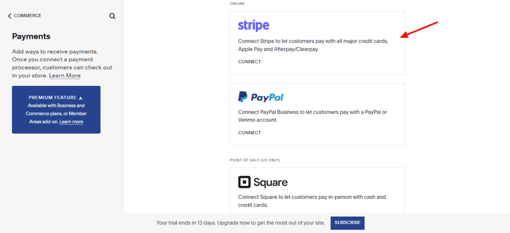 Squarespace Review (2026) - Worth The Hype? 19 Setting payment methods on Squarespace