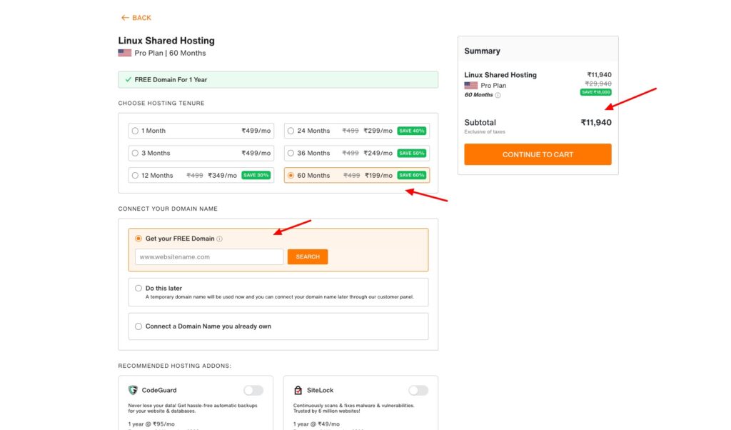 BigRock BF deal - choosing plan tenure