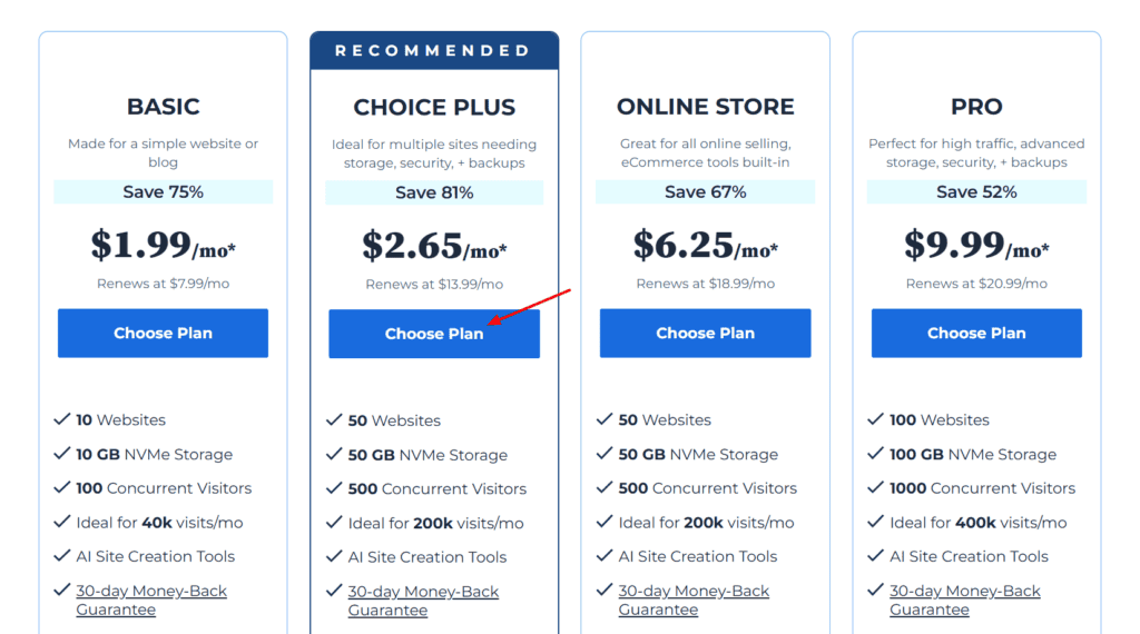 Bluehost Black Friday deal - plans