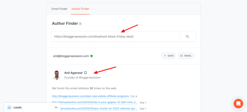 Hunter.io Review (2026) - How It Can Save Hours 5 Hunter Author Finder