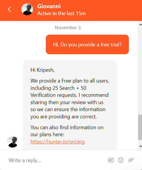 Hunter.io Review (2026) - How It Can Save Hours 17 Hunter customer support