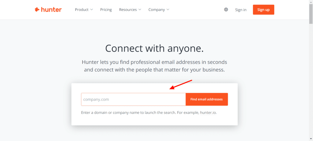 Hunter.io Review (2026) - How It Can Save Hours 1 Hunter homepage
