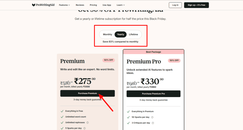 Pricing ProWritingAid