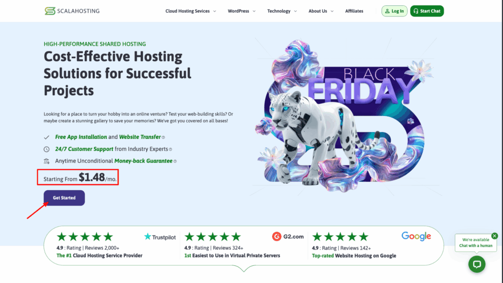 Step 1: Visit the ScalaHosting Website