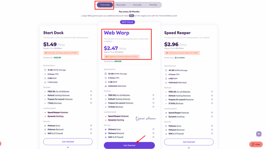 Step 2 Choose the Preferred Plan