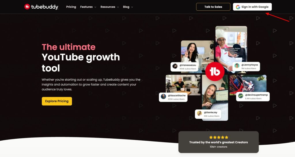 TubeBuddy - google sign in