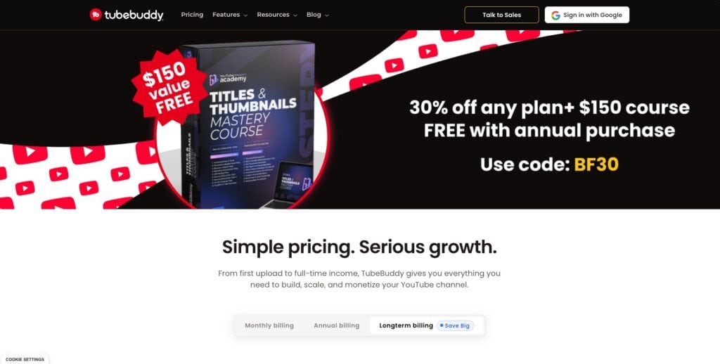 Tubebuddy black friday deal