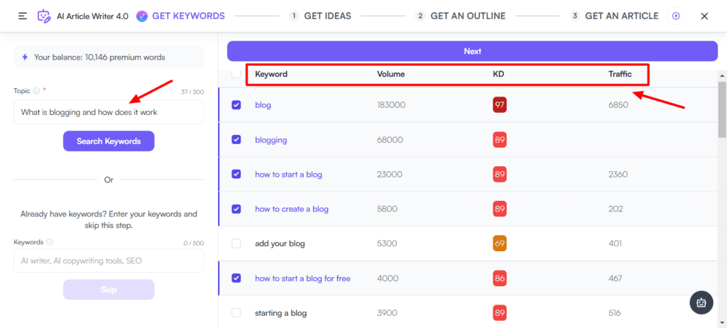 Writesonic Review (2026) - Is it Accurate & Cheap? 39 Writesonic Long form Writer - Get Keywords