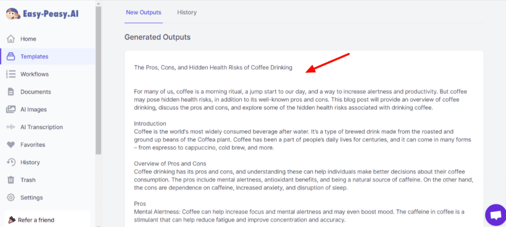 11 Best FREE AI Content Generator Tools (2026) - Free AI Tools For Content Creation 25 EasyPeasy Long Form Editor