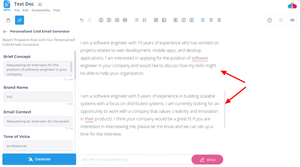 11 Best FREE AI Content Generator Tools (2026) - Free AI Tools For Content Creation 23 INK Email Copy