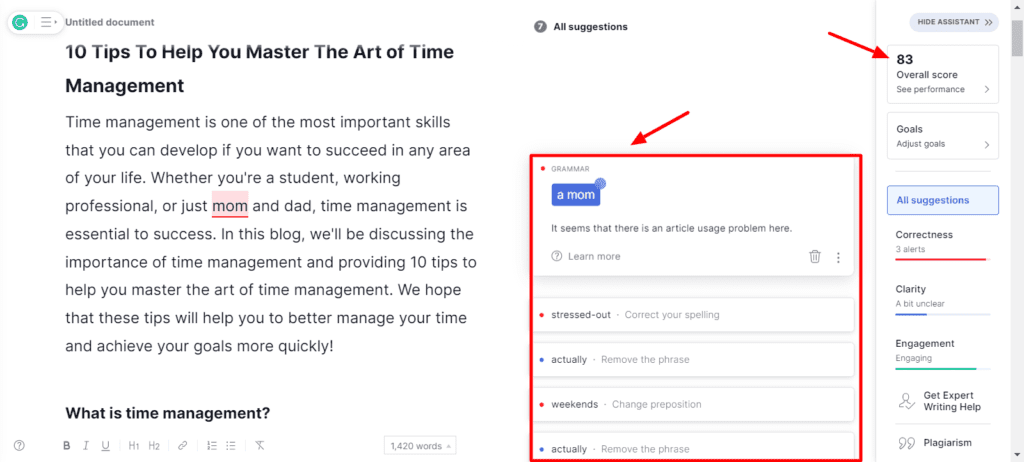 Scalenut Review (2026) - Best AI Writer For Long Form & SEO? 47 Scalenut Grammar Check