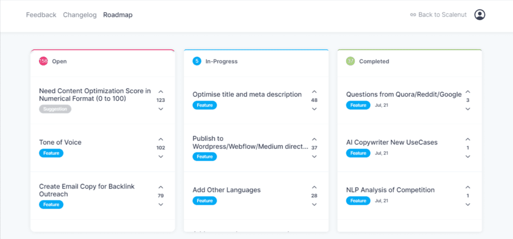 Scalenut Review (2026) - Best AI Writer For Long Form & SEO? 52 Scalenut Roadmap