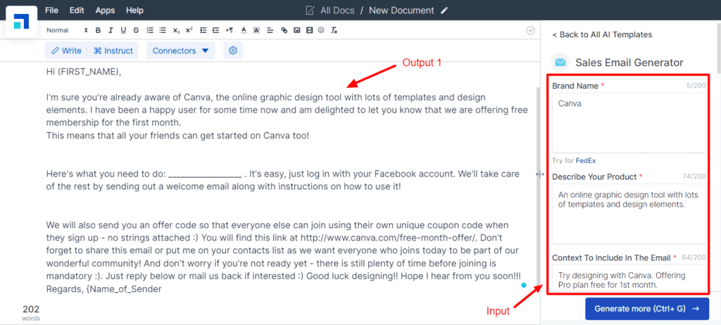 Scalenut Review (2026) - Best AI Writer For Long Form & SEO? 21 Scalenut Sales Email Generator Output 1