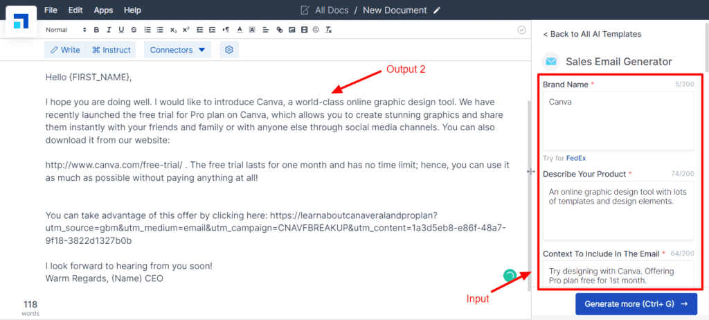 Scalenut Review (2026) - Best AI Writer For Long Form & SEO? 22 Scalenut Sales Email Generator Output 2