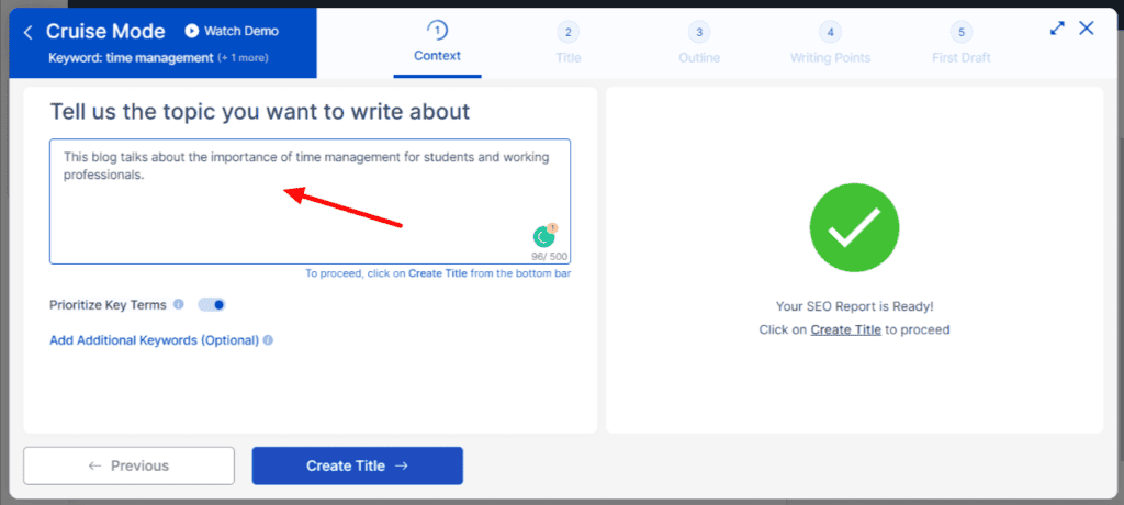 Scalenut Review (2026) - Best AI Writer For Long Form & SEO? 29 Scalenut Topic Description