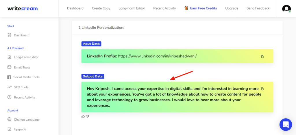 Writecream Review (2026) - Is Lifetime Deal Worth It? 8 Writecream LinkedIn Personalization