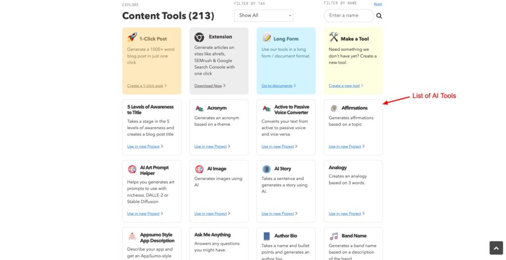 FlyMSG AI tools list