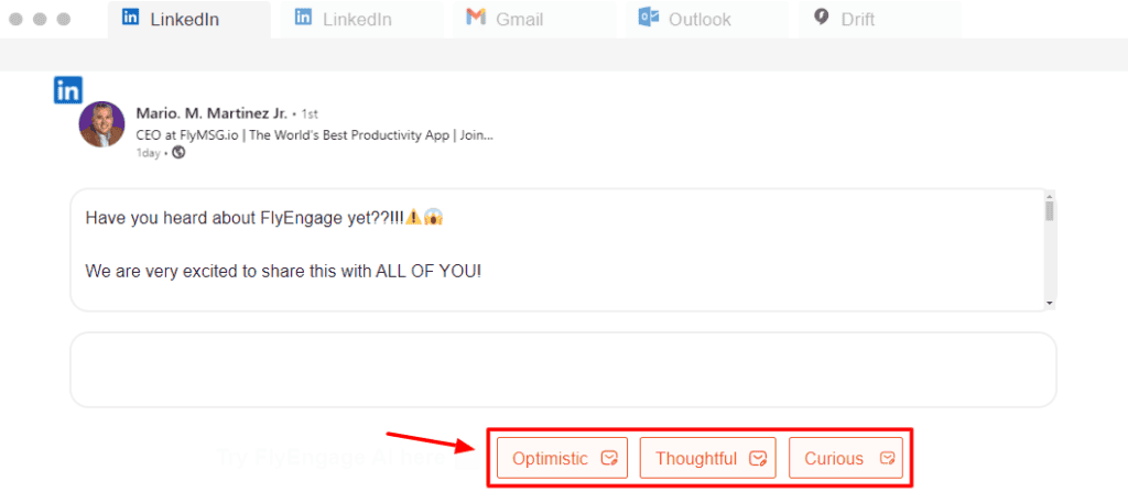 FlyMSG - LinkedIn posts