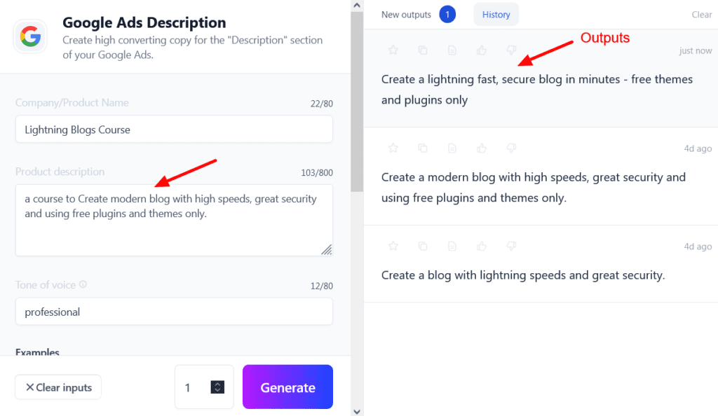 Jasper AI Google Ads Description