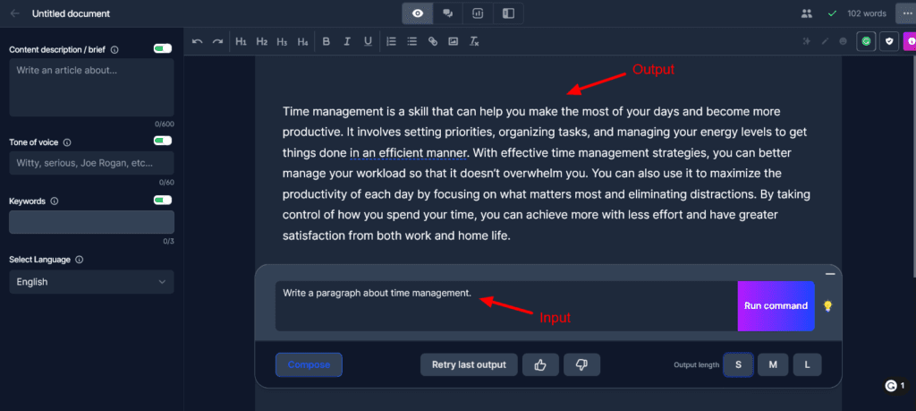 Jasper AI Free form content