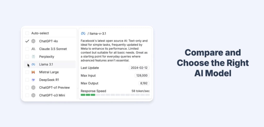 NilyAI model selection
