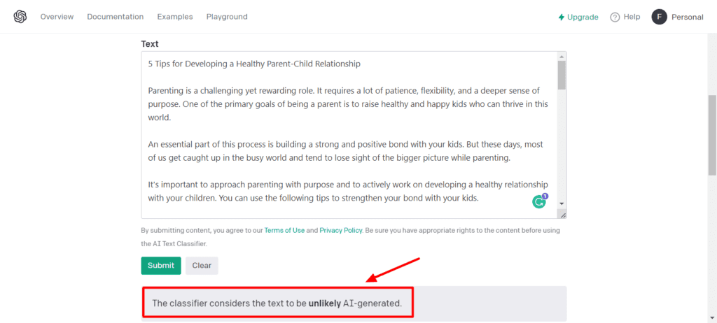 OpenAI Text Classifier